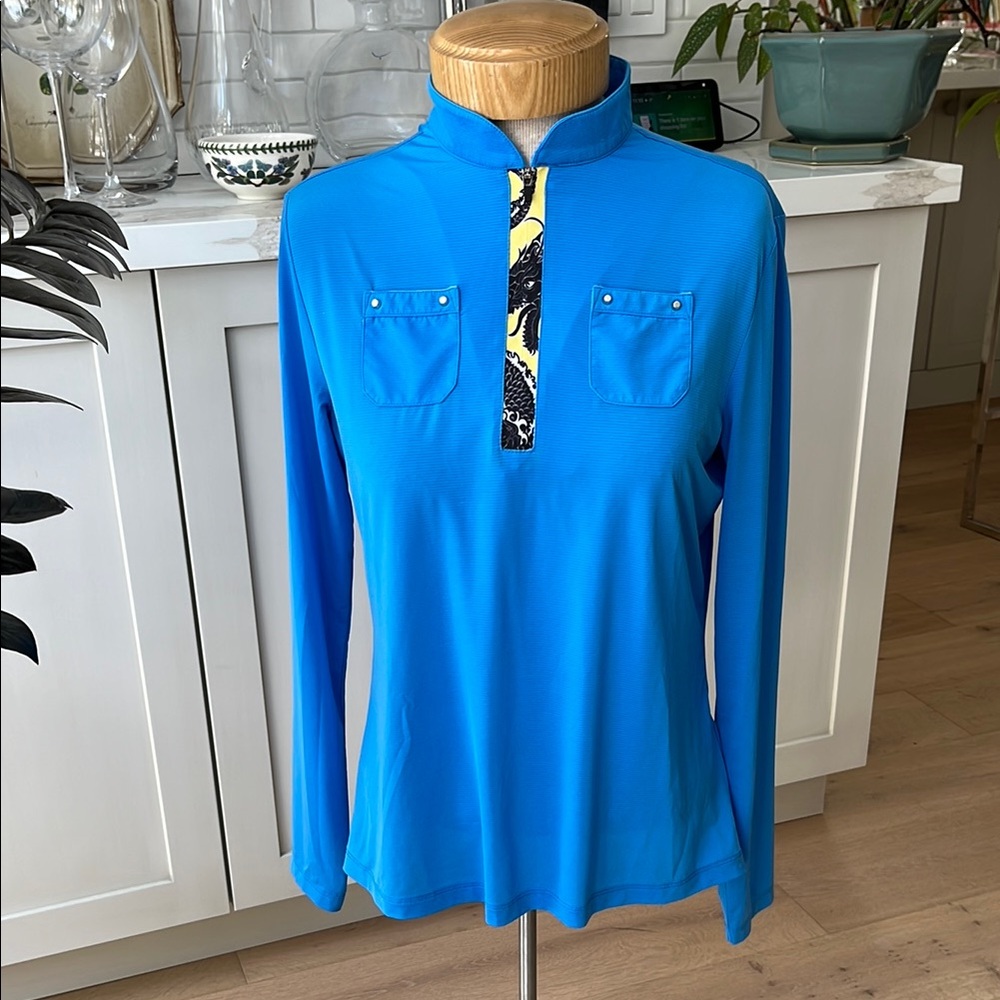 EUC Jamie Sadock Sunsense long sleeve breathable blue sport shirt sun protection